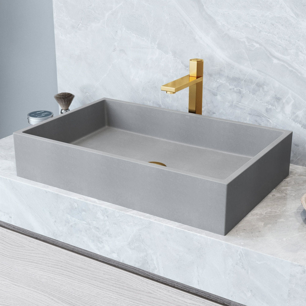 Orvieto Gothic 24x15-in Deep Grey Bathroom Sink/Basin with Rectangular Vessel