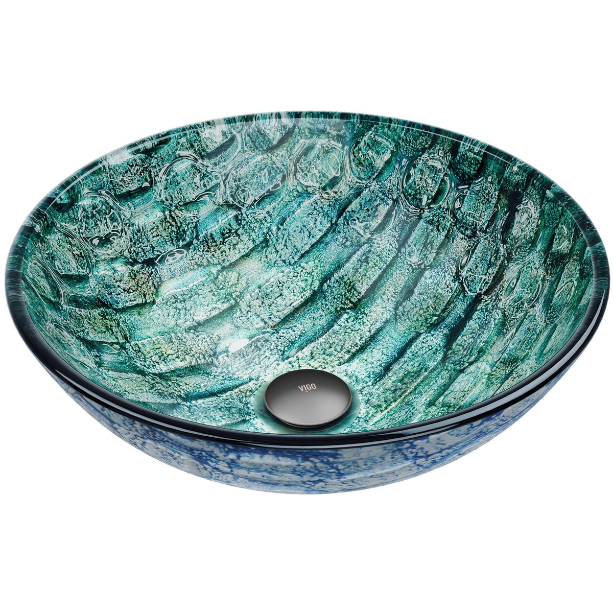 Round Glass Vessel Bathroom Sink/Basin with Scratch-Resistant Surface, Oceania