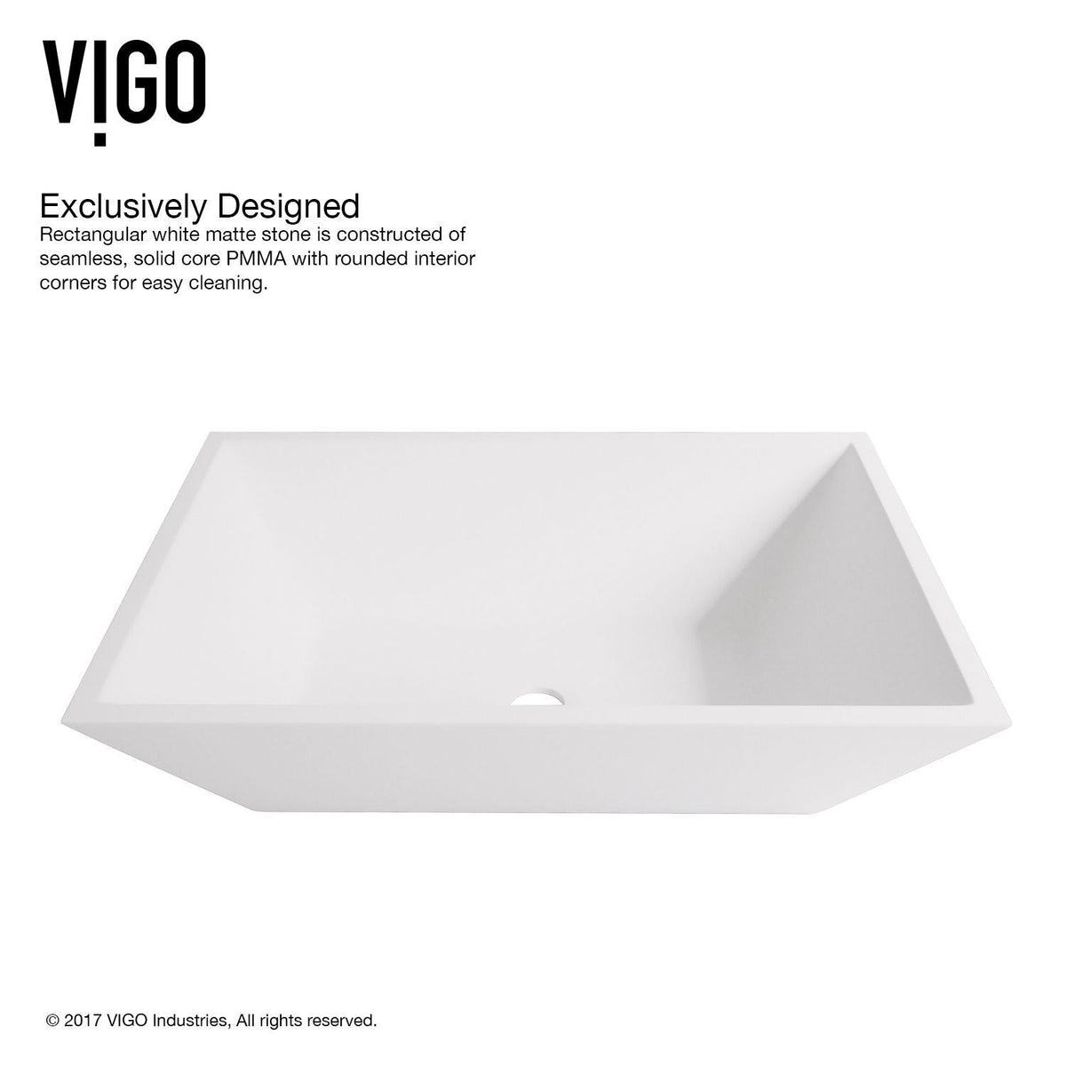 Vinca Matte Stone Vessel Bathroom Sink/Basin with Deep Bowl, White