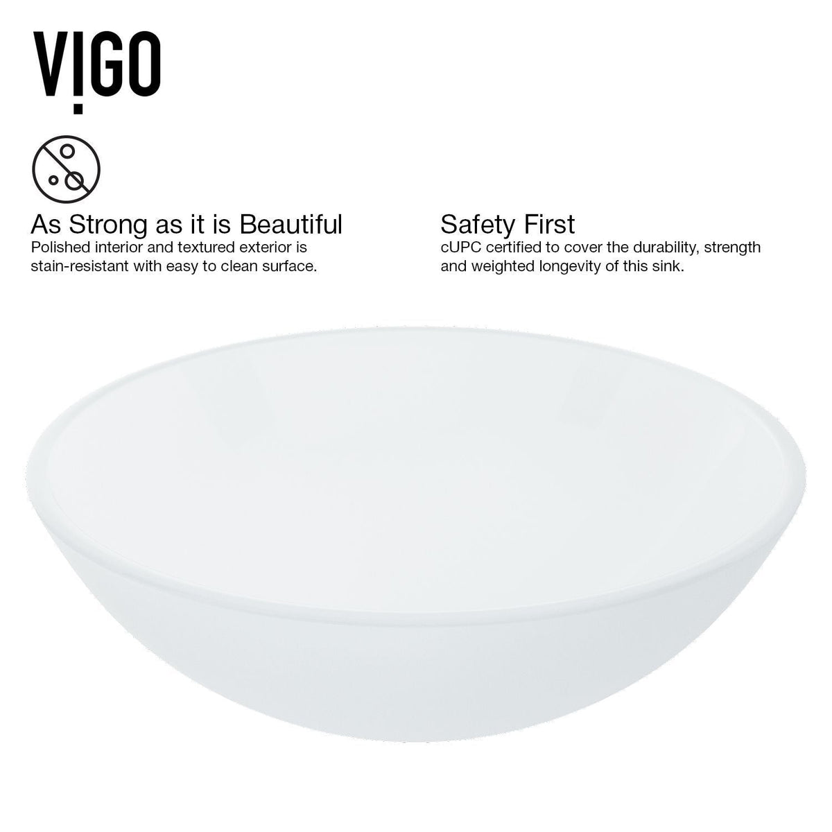 White Frost White Bathroom Sink/Basin Set with Linus Faucet and Round Glass Vessel