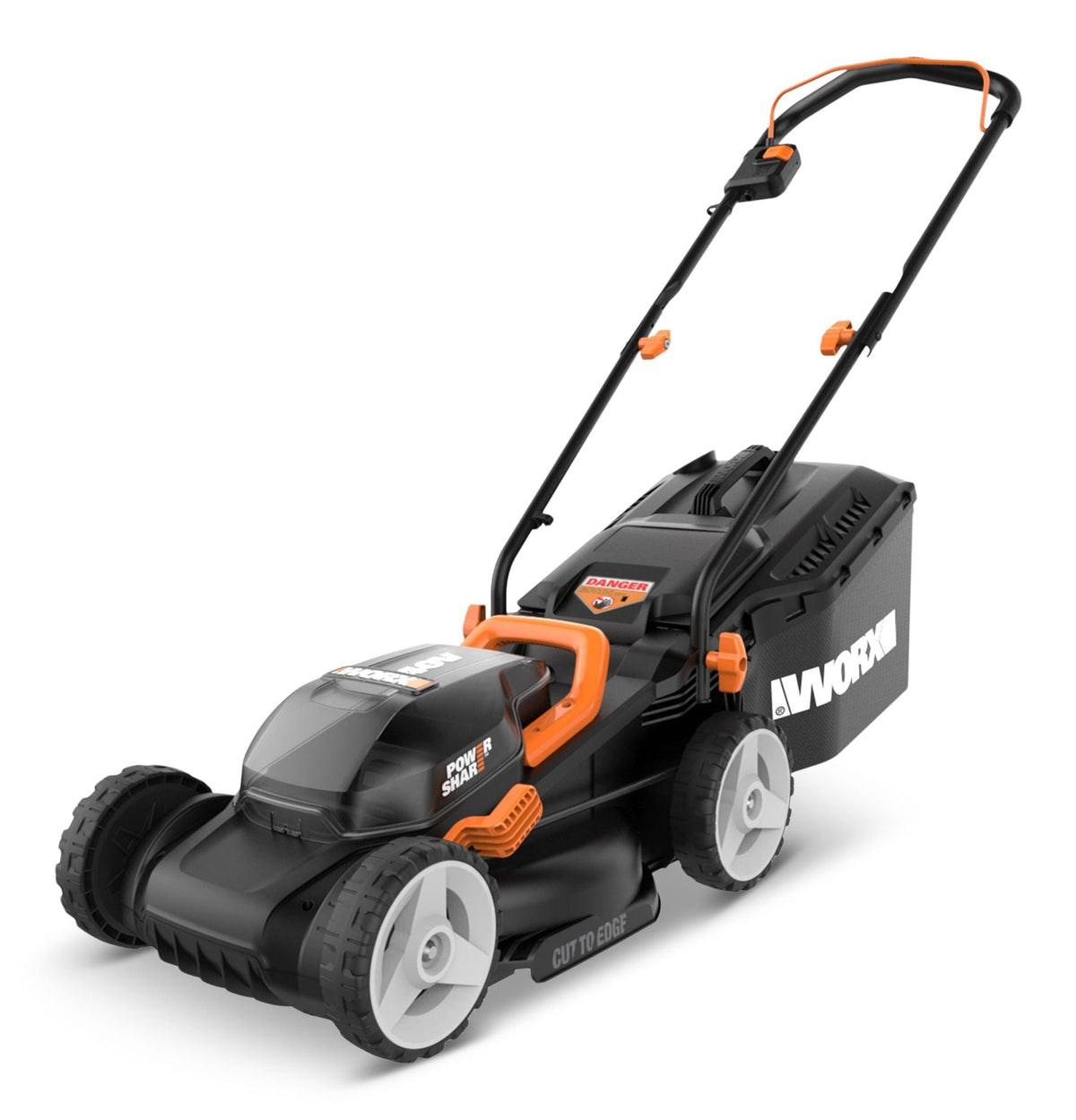 WG934 Power Share 2x20V 2-in-1 Combo Kit, WG779 40V Cordless Mower, 14-in + WG163.9 20V Cordless Grass Trimmer/Edger, 12-in
