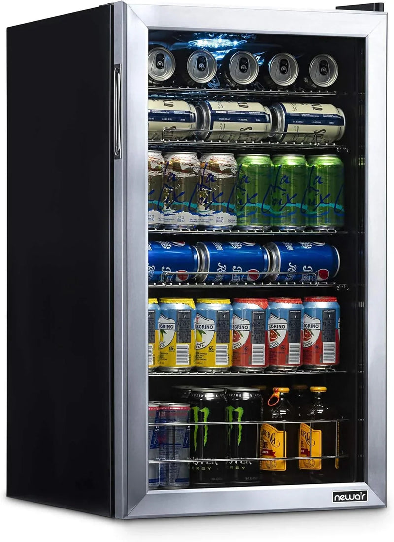 Beverage Refrigerator Cooler | 126 Cans Free Standing with Right Hinge Glass Door B1102