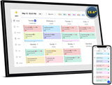 21.5 Inch Digital Calendar, Electronic Chore Chart, Smart Weekly and Monthly Planner 1920 * 1080P IPS Touchscreen Wall and Desk Calendar for Family Schedules, White