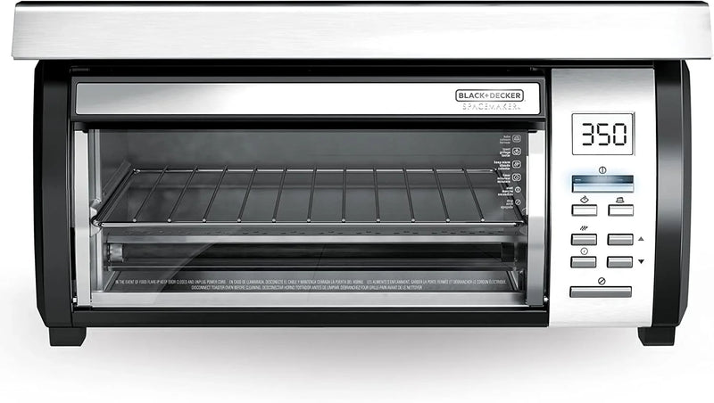 BLACK DECKER SpaceMaker Under-Counter Toaster Oven, Digital Controls, Black/Stainless Steel, Fits 9-测-- Pizza, TROS1000D H6064
