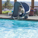 Cyclone Right Curve Swimming Pool Slide, Gray Granite