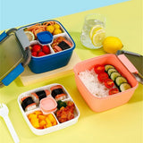 Lunch Bento Box Work Compartment Cute Ladies Microwave Portable Container Cutlery Picnic Set(E)
