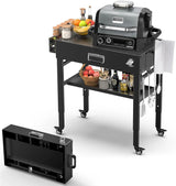 Outdoor Grill Table Cart 57"x24"x35", Outdoor Kitchen Island with Storage & Large Tabletop for Griddle, Pizza Oven, Ninja Woodfire Grill, BBQ Station, Dining Cart, Rolling BBQ Table