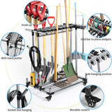 Metal Garden Tool Organizer Large Tool Rack Garage Storage Holder