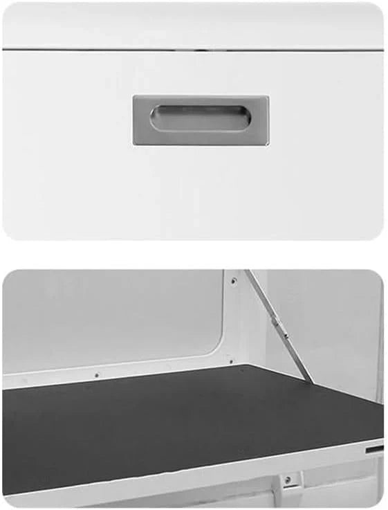 Folding Aluminum Picnic Table for RV Caravan, Double Lock Design, Lightweight Outdoor Table for Campervan & Motorhome, Perfect for Camping & Picnics (Black, No Light)