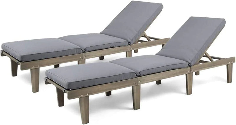 Outdoor rosewood recliner (set of two), gray surface / dark gray seat cushion R9749