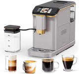 Full Automatic Espresso Machine with Built-In Grinder & Milk Frother - FTF Touchscreen Coffee Maker for Latte/Cappuccino, 20 Bar Pressur & 1.5L...