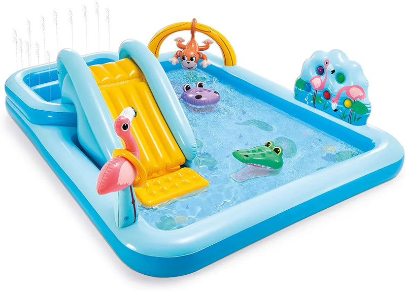 Inflatable Jungle Adventure Play Center – 96′′ x 78′′ x 28′′ – Kiddie Pool for Ages 2 and Up V6273