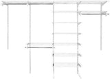 Configurations Custom Closet Kit 4-8 Ft. Adjustable Metal Wire Shelving White Finish Expandable Organization System Hardware Included for Home Closet/Pantry/Laundry/Mudroom