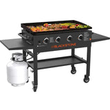 4-Burner 36" Griddle Cooking Station with Side Shelves