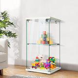 4 Layers 15.7''W x 15.7''D x 62.6''H Glass Display Cabinet Countertop Showcase with Lock, 5mm Tempered Glass 25mm MDF Base
