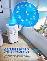 Portable Air Conditioners, 10000 BTU Air Conditioner Portable for Room up to 450 Sq. Ft., 3-in-1 Portable AC Unit with Digital Display, Remote Control, Window Installation Kit, 24H Timer, Sleep Mode