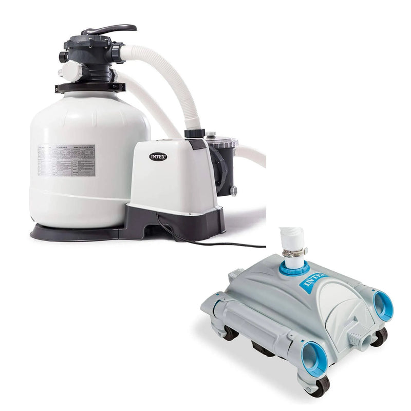 3000 GPH Above Ground Sand Filter Pump and Automatic Vacuum F1837