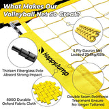 Adjustable volleyball training net equipment system (8x11 feet), suitable for adult outdoor or indoor volleyball practice, equipped with volleyball.