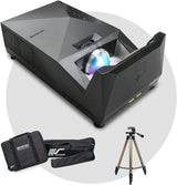 Projector ultra-short focal length portable outdoor family courtyard movie night projector, waterproof projector, 1080p resolution, 1500 lumens, supports Wireless and built-in battery, compatible with iOS TV platform