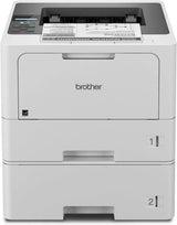 Business single-color laser printer, equipped with dual paper trays, wireless network and gigabit Ethernet connection, double-sided printing, large-capacity paper storage and mobile printing function, white model