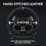 Drive Force racing car steering wheel and pedals, real force feedback function, stainless steel shift paddles, leather steering wheel cover suitable for Xbox Series X|S, Xbox One, PC and Mac - Black