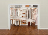 Configurations Custom Closet Kit 4-8 Ft. Adjustable Metal Wire Shelving White Finish Expandable Organization System Hardware Included for Home Closet/Pantry/Laundry/Mudroom