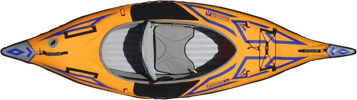 Advanced frame sport inflatable kayak - Lightweight day hiking kayak, equipped with a backpack and an inflation pump - 10 feet 5 inches - 26 pounds - Orange