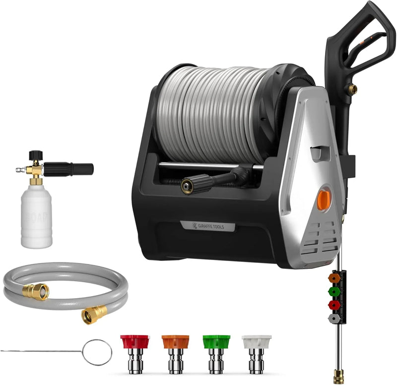 The wall-mounted high-pressure cleaning machine Plus is equipped with an upgraded 1800-watt motor, with a maximum pressure of 2900 pounds per square inch and an electric high-pressure cleaning machine that discharges 2.2 gallons per minute. It is equ I463