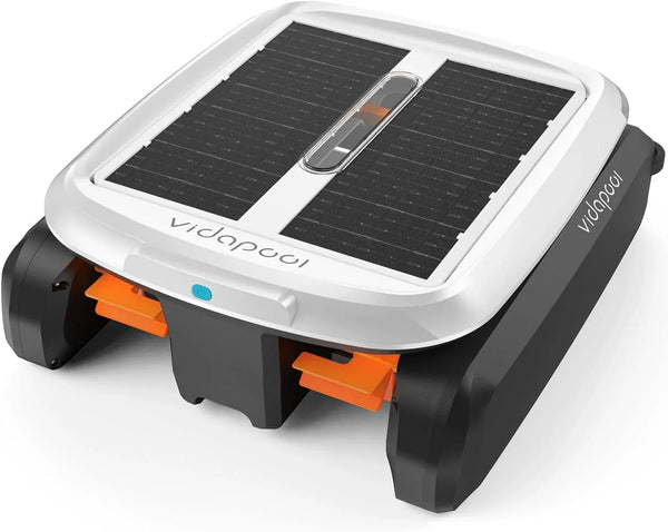 Solar Powered Automatic Robotic Pool Skimmer Cleaner,Solar Pool Surface Cleaner Dual Mode with Obstacle Avoidance Daytime ＆ Overnight Continuous Cleaning Ideal for All Swimming Pool-White G8256