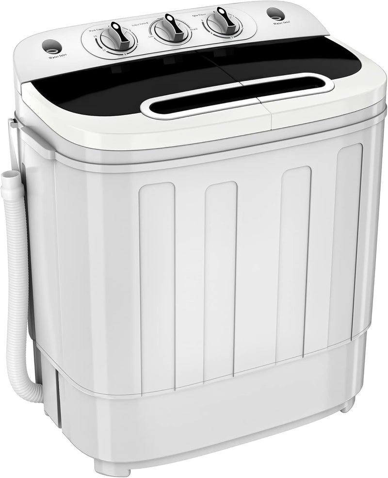 Portable mini double-burner washing machine, capacity 13 pounds, equipped with a spin dryer, a compact clothes washing machine, a lightweight small-sized washing machine, suitable for families, apartments, dormitory rooms, and campers. Z1532