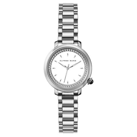 Alfred Sung White Dial Women's Watch