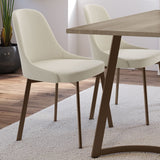 Harper Upholstered Dining Chair, Boucle Polyester Fabric & Bronze Metal Frame
