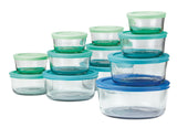 Glass Food Storage Set with Lids, Assorted Sizes, 12 Count