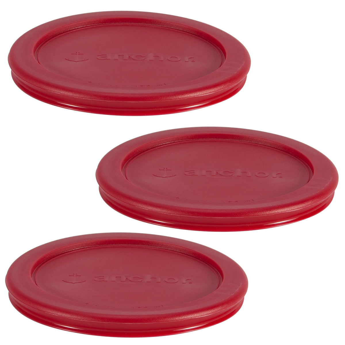 Plastic Lid Set, Red, 3-pc x 2-Cup