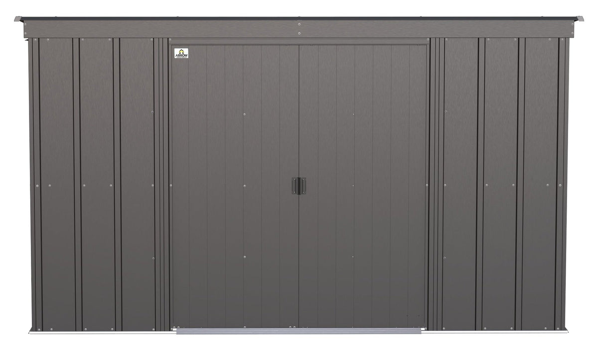 Arrow Classic Galvanized Steel Storage Shed, Charcoal, 10-ft x 4-ft