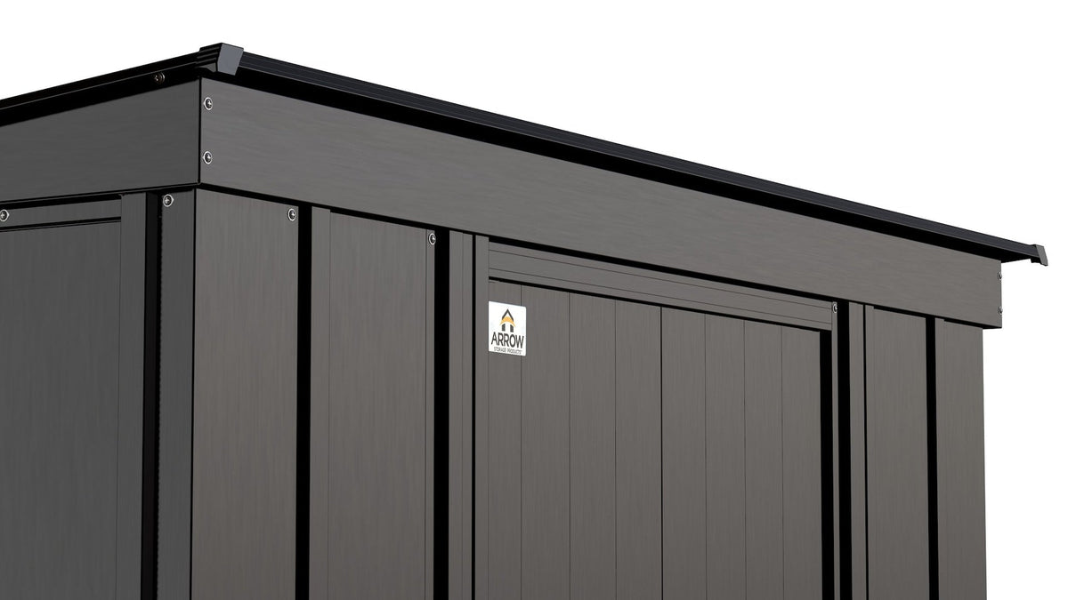 Arrow Classic Galvanized Steel Storage Shed, Charcoal, 10-ft x 4-ft