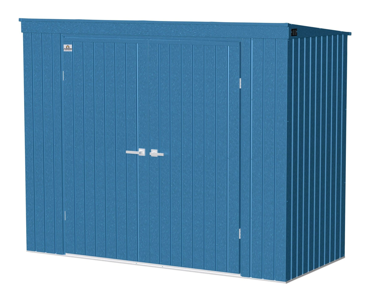 Arrow Elite Steel Storage Shed with Pent Roof, Blue Grey, 8-ft x 4-ft