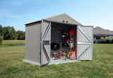 Arrow Elite Steel Storage Shed with Pent Roof, Cool Grey, 8-ft x 6-ft