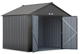 Arrow EZEE Galvanized Steel Storage Shed, Charcoal, 10-ft x 8-ft