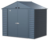 Arrow Select Galvanized Steel Storage Shed, Blue Grey, 8-ft x 6-ft