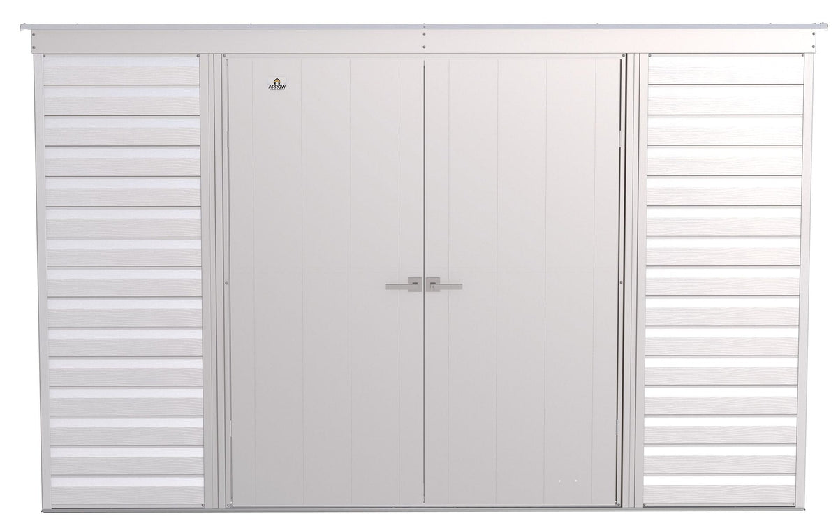 Arrow Select Galvanized Steel Storage Shed, Flute Grey, 10-ft x 4-ft