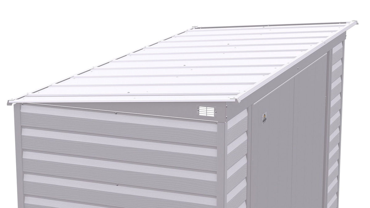 Arrow Select Galvanized Steel Storage Shed, Flute Grey, 10-ft x 4-ft