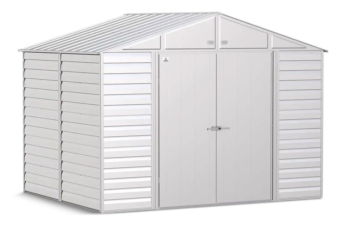 Arrow Select Galvanized Steel Storage Shed, Flute Grey, 10-ft x 8-ft
