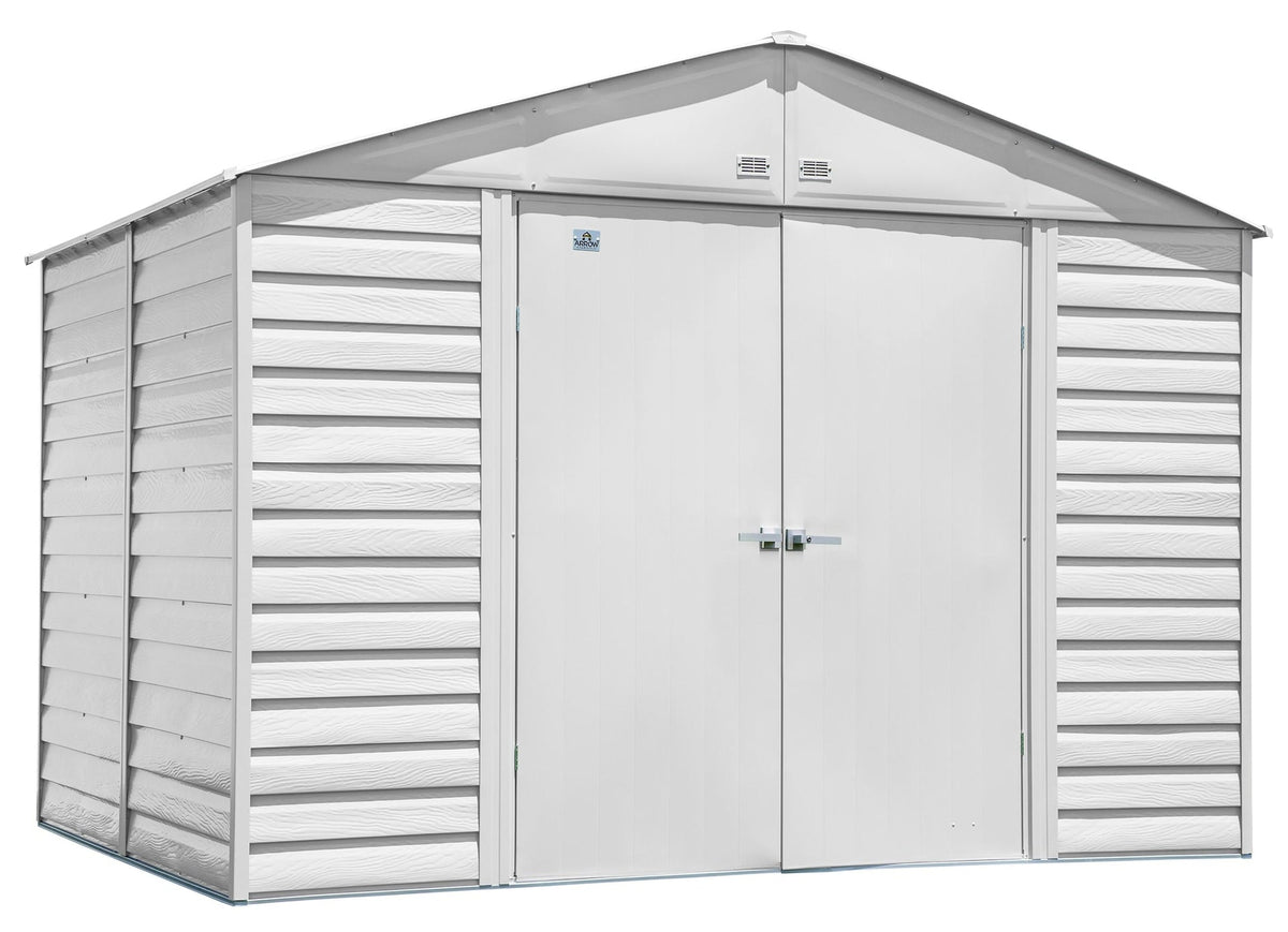 Arrow Select Galvanized Steel Storage Shed, Flute Grey, 10-ft x 8-ft
