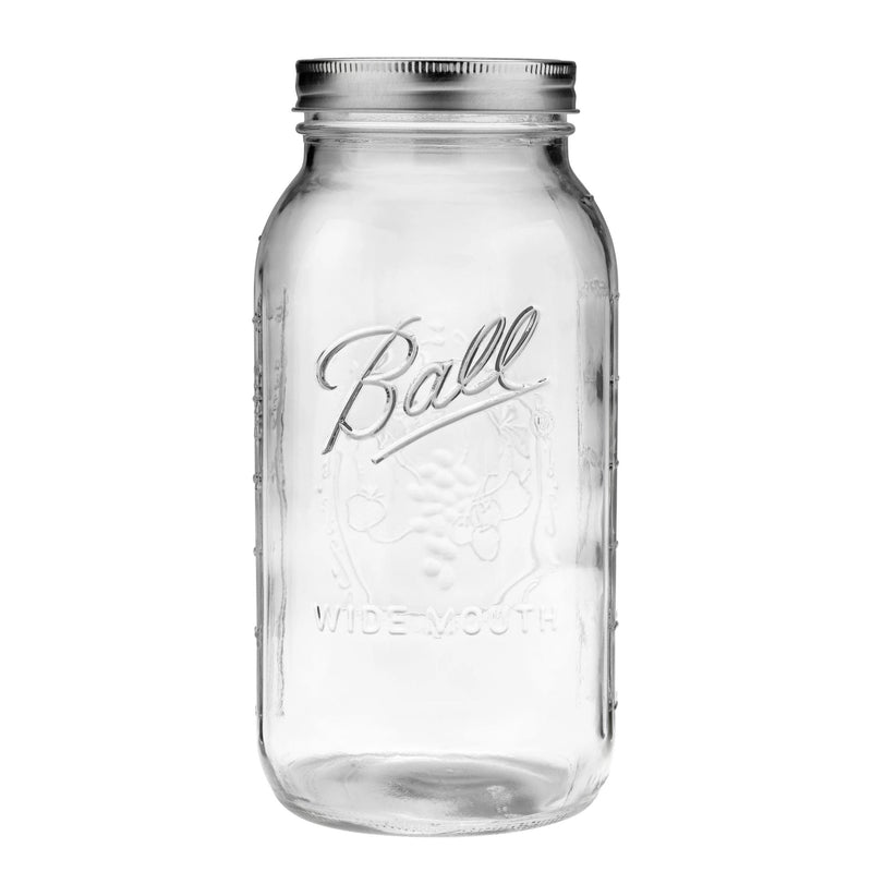 Wide Mouth Half Gallon Glass Mason Jar, 64-oz/1.89-L, 6-pk A6911