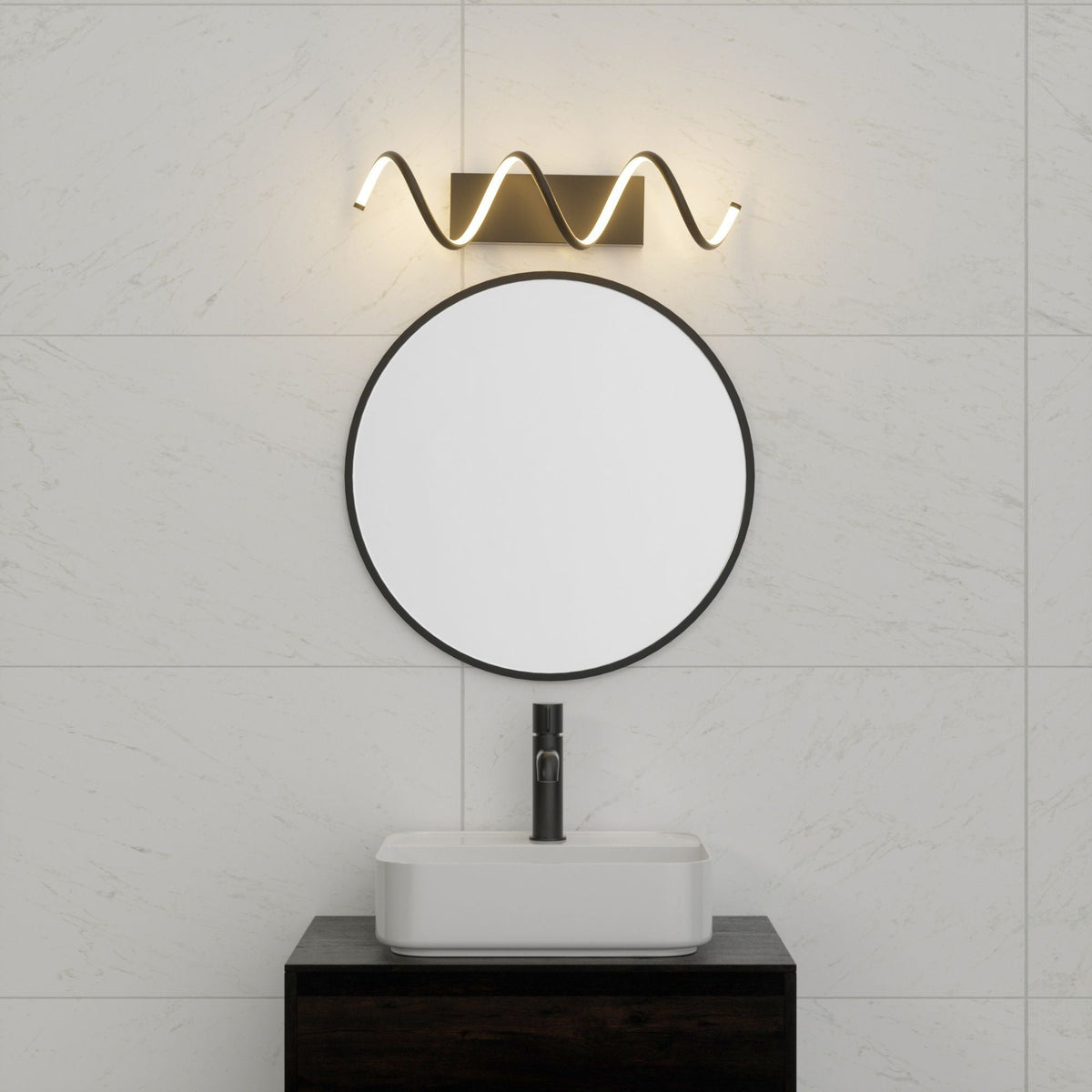 Dante 16W/3000K Matte Black Integrated LED Wall Lamp Vanity Light