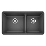 Precis 33-in 60/40 Double Bowl Undermount Kitchen Sink, Anthracite