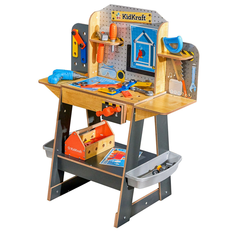 Wooden Play Workbench with 40+ Accessories, Ages 3+ S3495