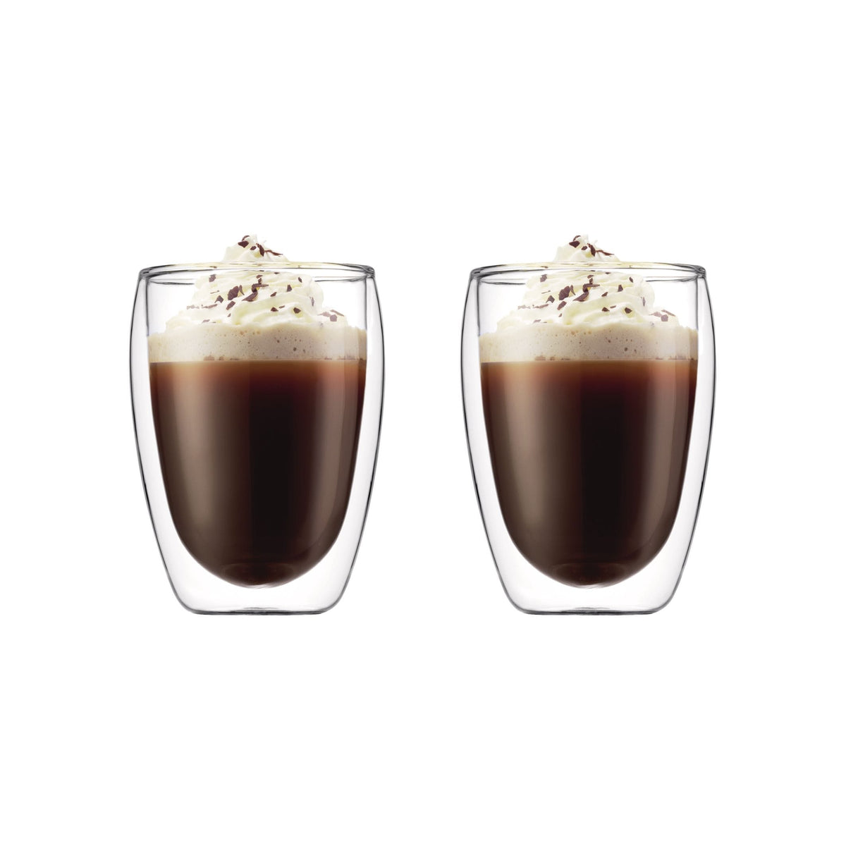 Double Wall Clear Glass Mugs, 11.8-oz, 2-pk