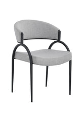 Alara Cream/Black Fabric Upholstered Dining Chair, 2-pc